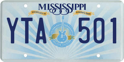 MS license plate YTA501