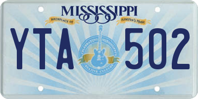 MS license plate YTA502
