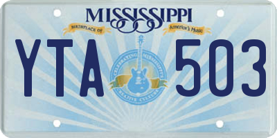MS license plate YTA503
