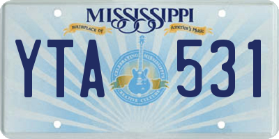 MS license plate YTA531