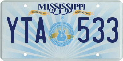 MS license plate YTA533