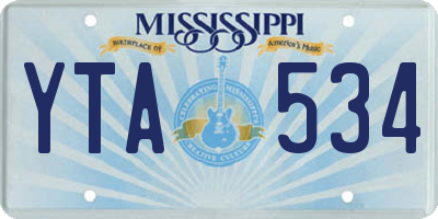 MS license plate YTA534