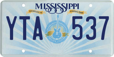 MS license plate YTA537