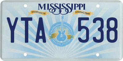 MS license plate YTA538