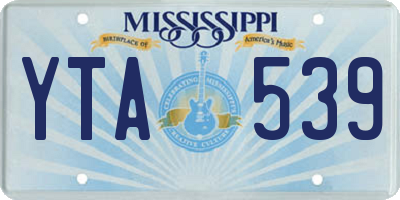 MS license plate YTA539