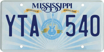 MS license plate YTA540