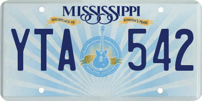 MS license plate YTA542