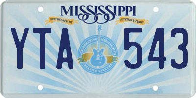 MS license plate YTA543