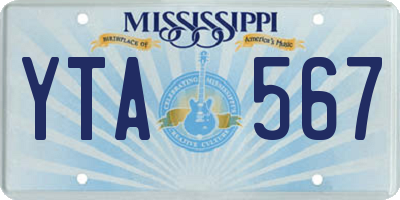 MS license plate YTA567