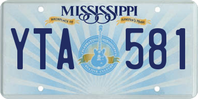 MS license plate YTA581