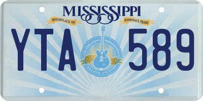 MS license plate YTA589