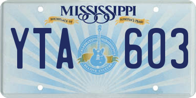 MS license plate YTA603