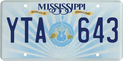 MS license plate YTA643