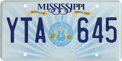 MS license plate YTA645