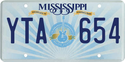 MS license plate YTA654
