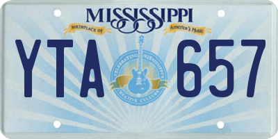 MS license plate YTA657