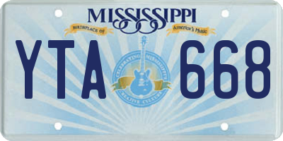 MS license plate YTA668