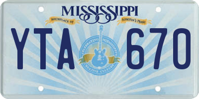 MS license plate YTA670