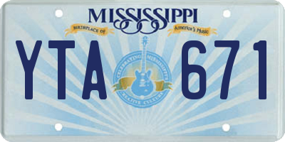 MS license plate YTA671