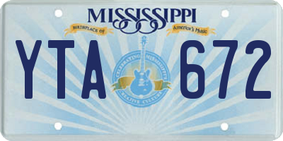MS license plate YTA672