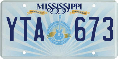 MS license plate YTA673