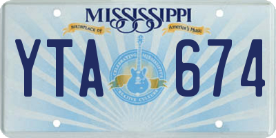MS license plate YTA674
