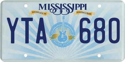 MS license plate YTA680