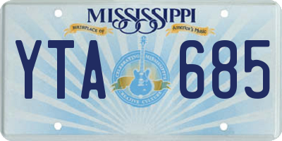 MS license plate YTA685