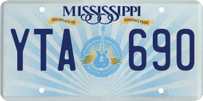 MS license plate YTA690