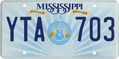 MS license plate YTA703