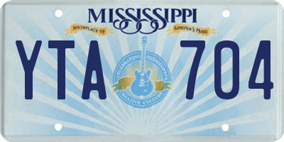MS license plate YTA704