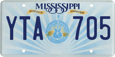 MS license plate YTA705
