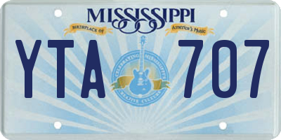 MS license plate YTA707