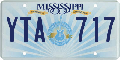 MS license plate YTA717