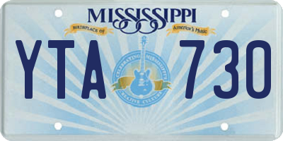 MS license plate YTA730