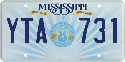 MS license plate YTA731
