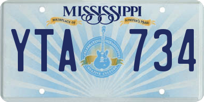 MS license plate YTA734
