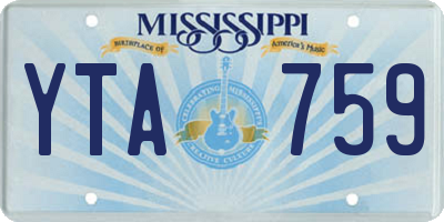 MS license plate YTA759