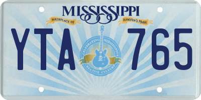 MS license plate YTA765