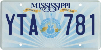 MS license plate YTA781