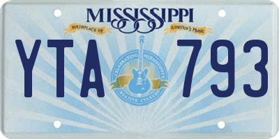 MS license plate YTA793