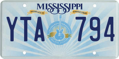 MS license plate YTA794