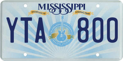 MS license plate YTA800