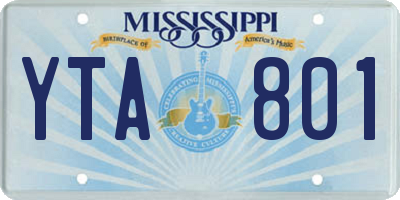 MS license plate YTA801