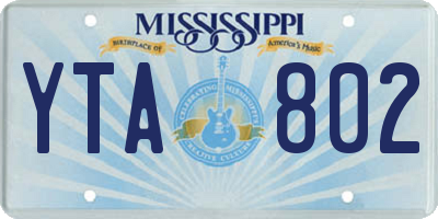 MS license plate YTA802