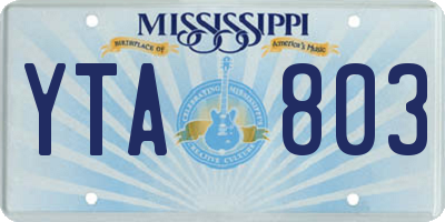 MS license plate YTA803