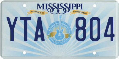 MS license plate YTA804