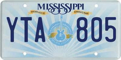 MS license plate YTA805