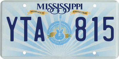 MS license plate YTA815