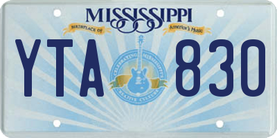 MS license plate YTA830